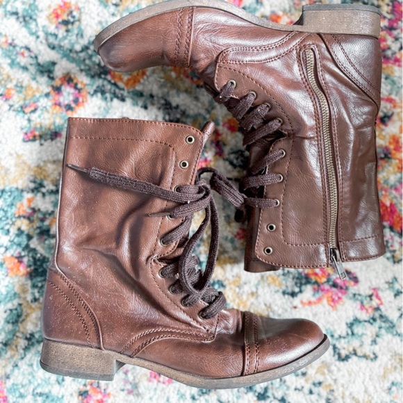 Mossimo Brown Combat Boots - Picture 1 of 6